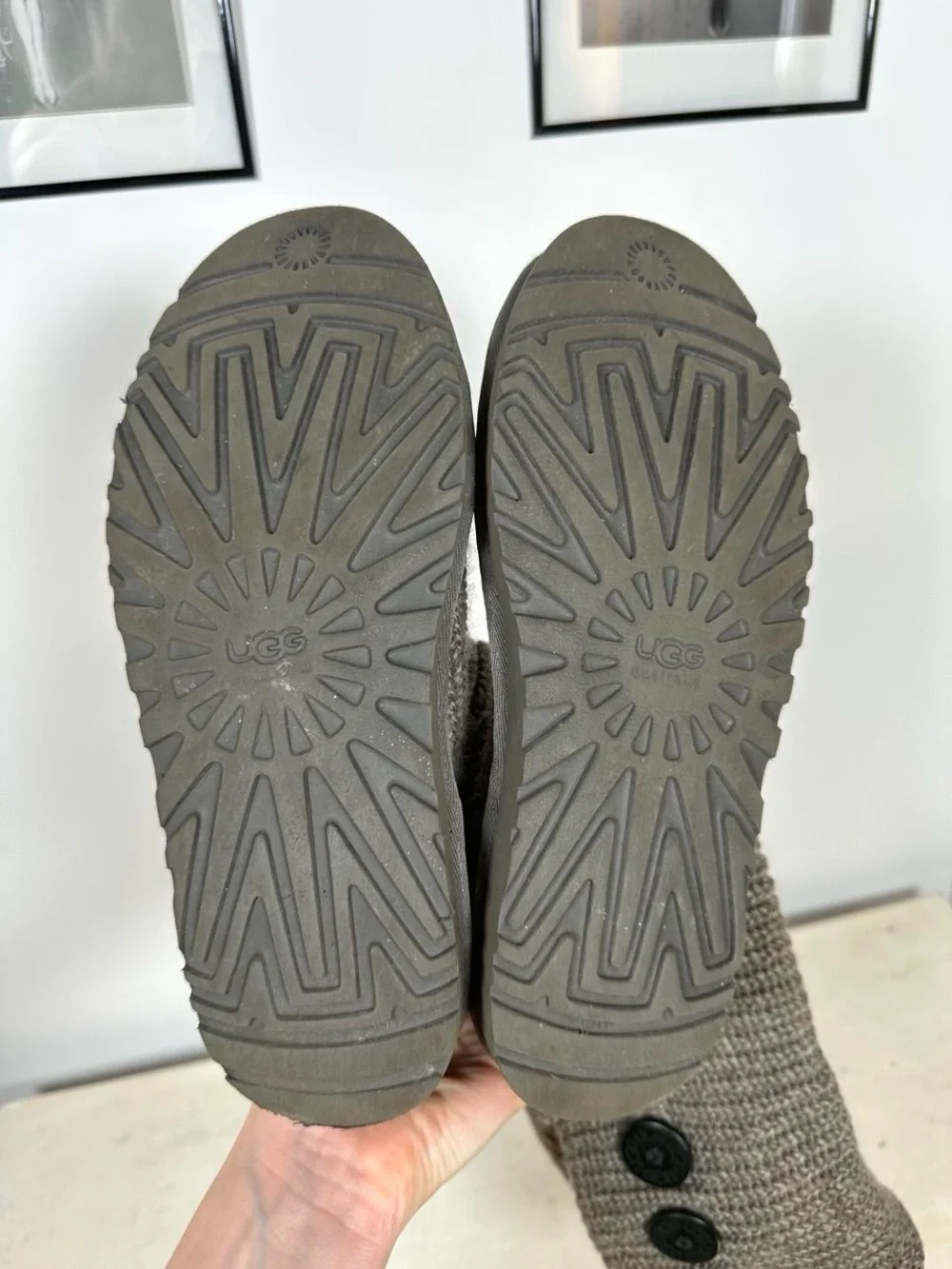 Oatmeal Gray Slouchy Knit Uggs